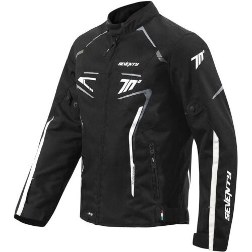 Giubbotto Moto Seventy Degrees SD-JR65 PISTON Nero Bianco