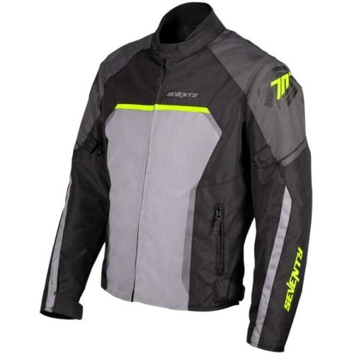 Giubbotto Moto Seventy Degrees SD-JR65 PISTON Nero Grigio Giallo Fluo