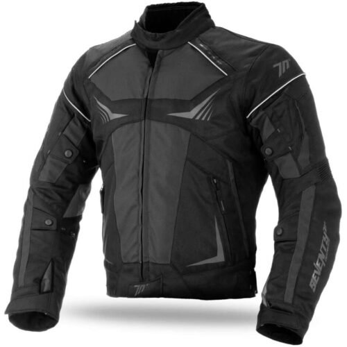Giubbotto Moto Tecnico In Tessuto Seventy JR-55 Racing Line Nero Grigio
