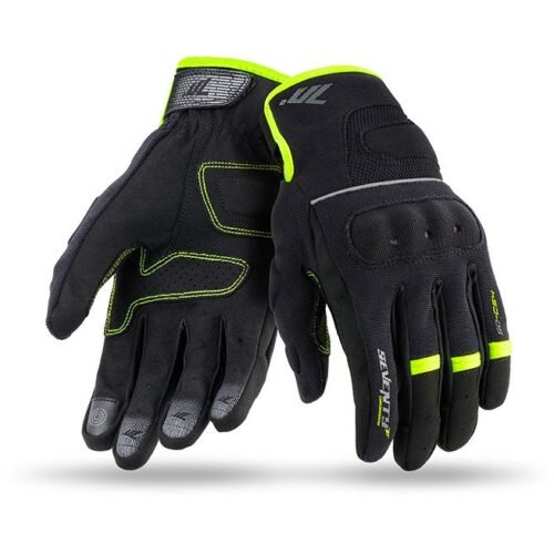 Guanti Moto Estivi Seventy SD-C54 Nero Giallo Certificati