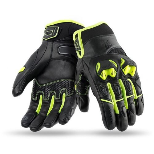Guanti Moto Pelle Invernali Naked Seventy N47 CE Nero Giallo