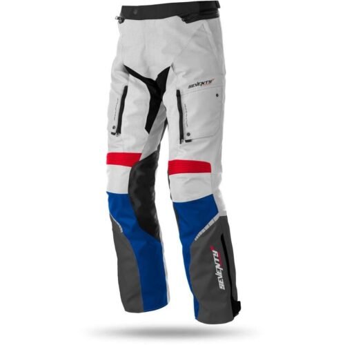 Pantaloni Moto In Tessuto Seventy PT3 Touring Bianco Rosso Blu