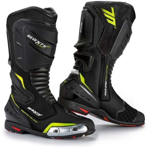Stivali Moto Tecnici BR1 Racing Seventy Nero Giallo Fluo