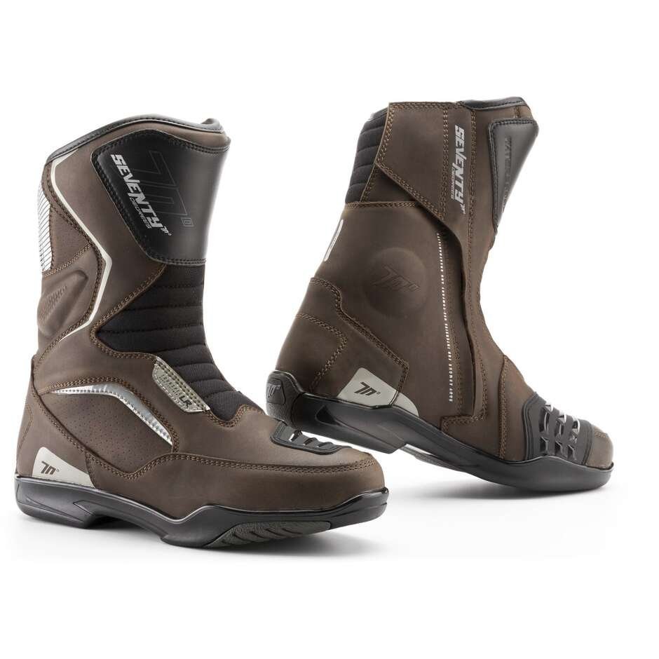 Stivali Moto Turismo Seventy BT3 Waterproof Marrone